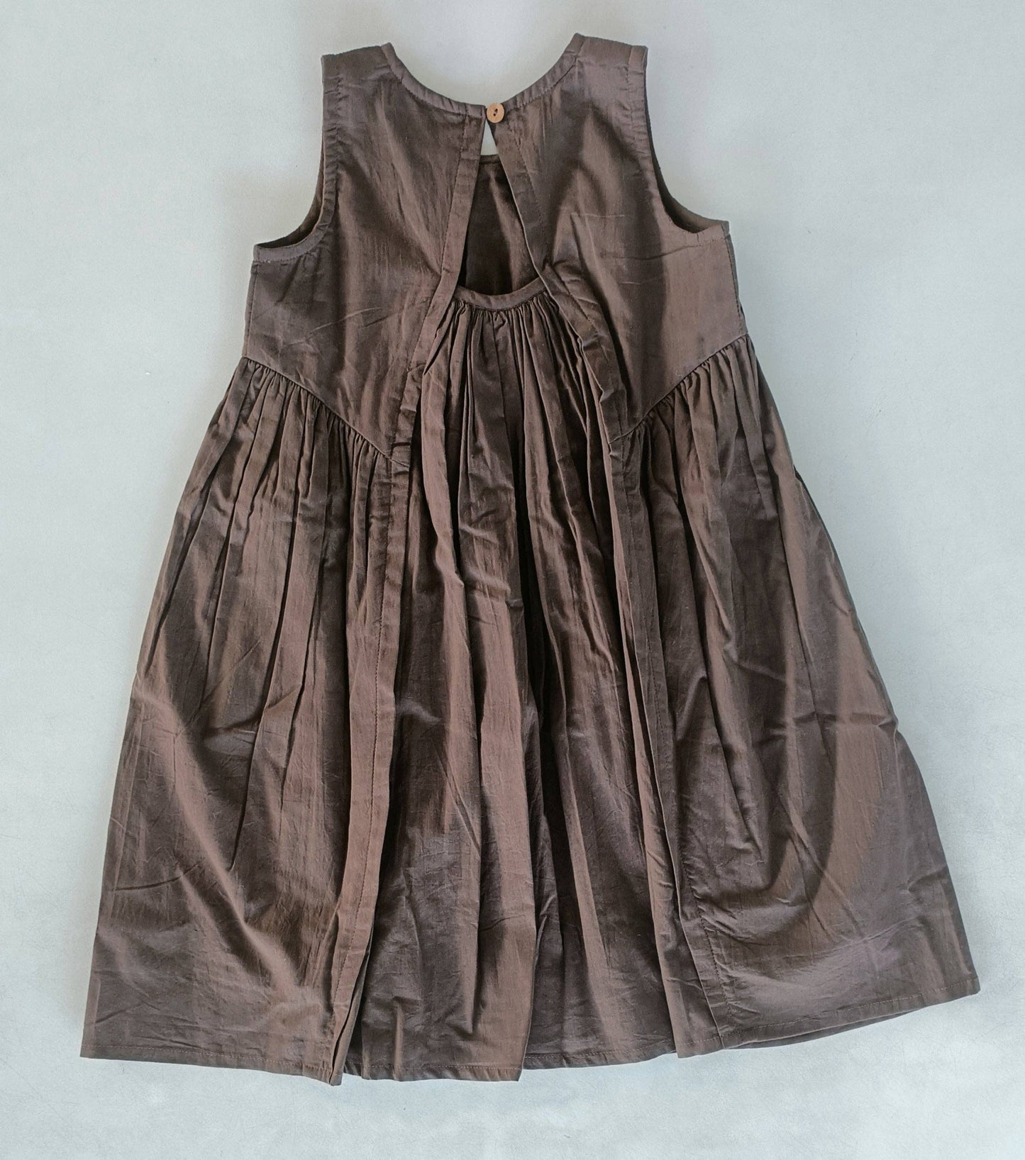 Brown Pintuck Gathered Dress: Infant : Baby : Toddler :Tween