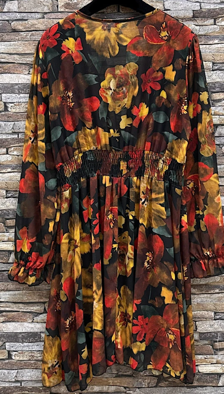 Mustard Floral Dress