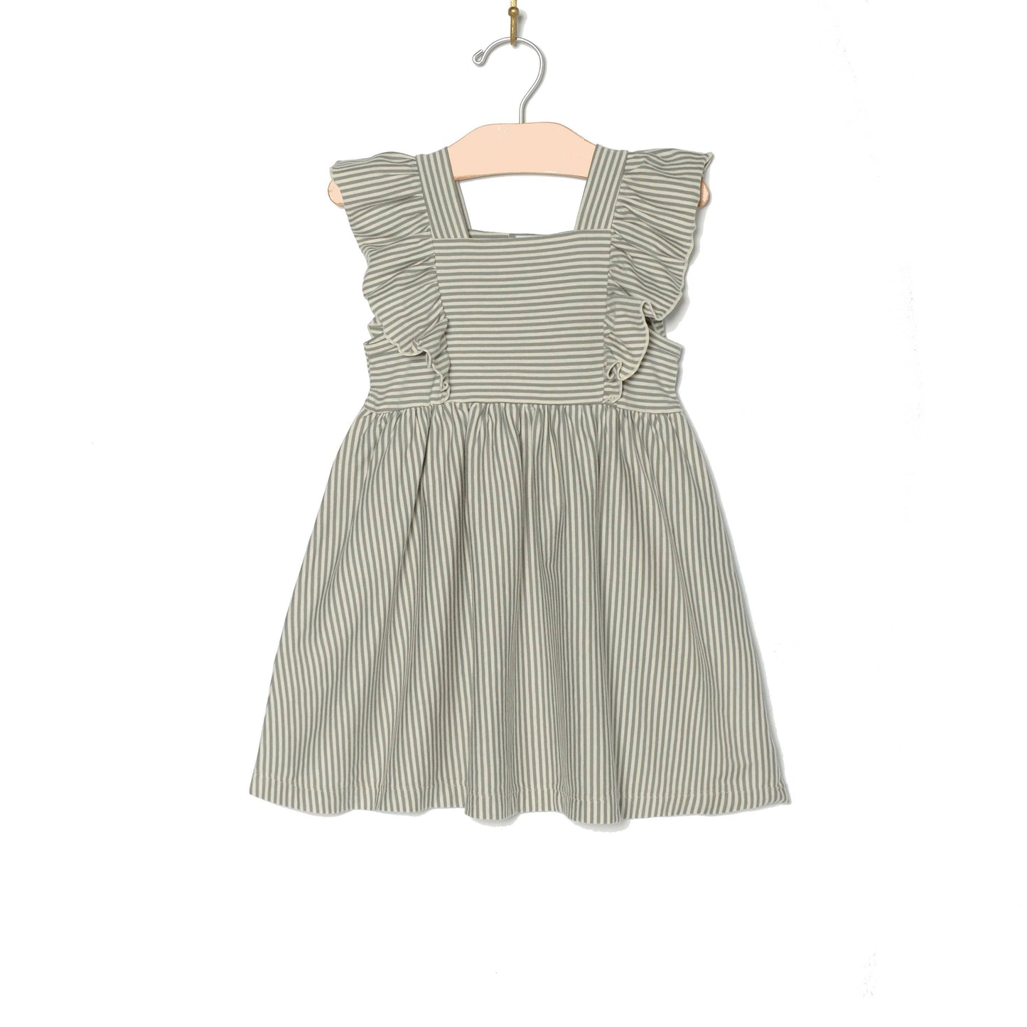 Flutter Tank Dress- Steel Stripe