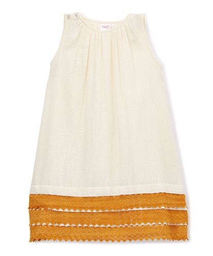 Light Yellow With Orange Lace Detail Dress : Toddler : Tween : Kids