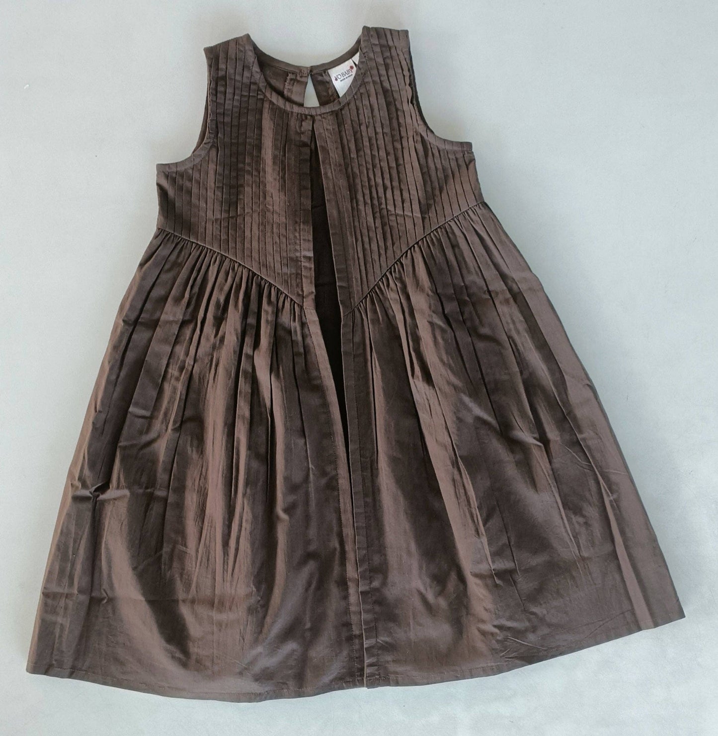 Brown Pintuck Gathered Dress: Infant : Baby : Toddler :Tween