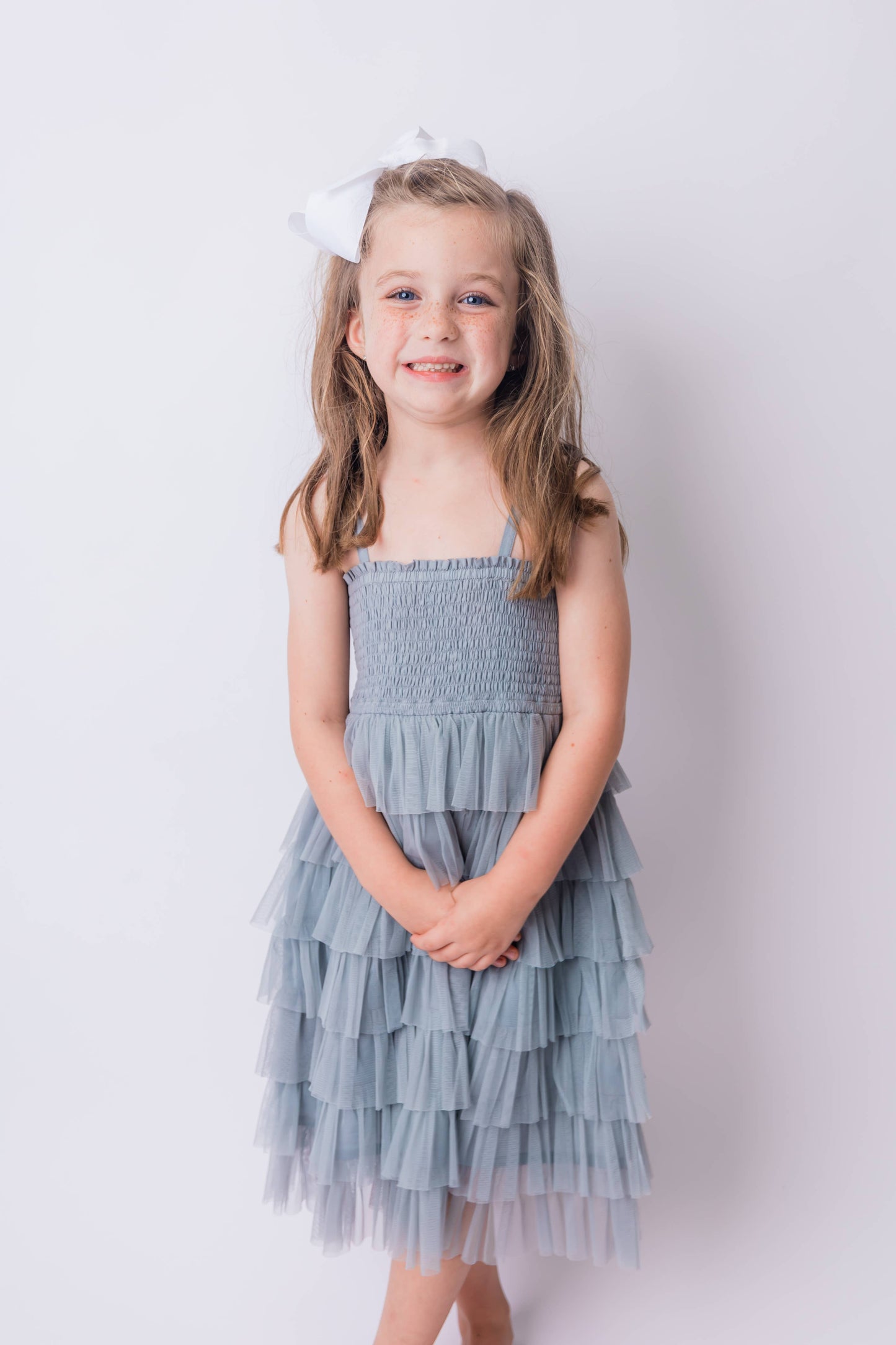 Tiered Ruffle Dress : Powder Blue : Toddler : Tween : Kids