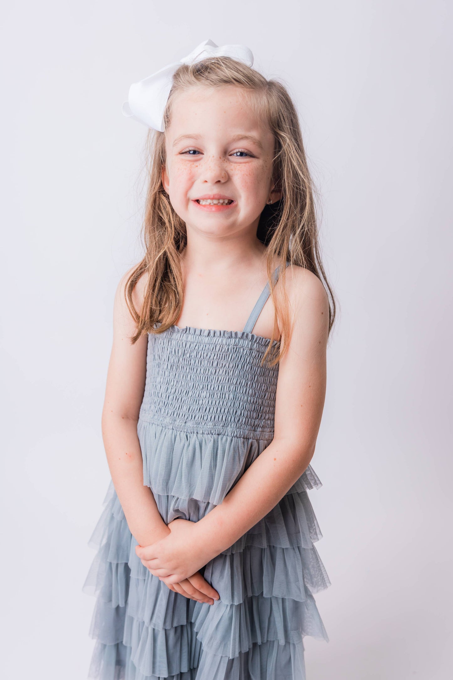 Tiered Ruffle Dress : Powder Blue : Toddler : Tween : Kids